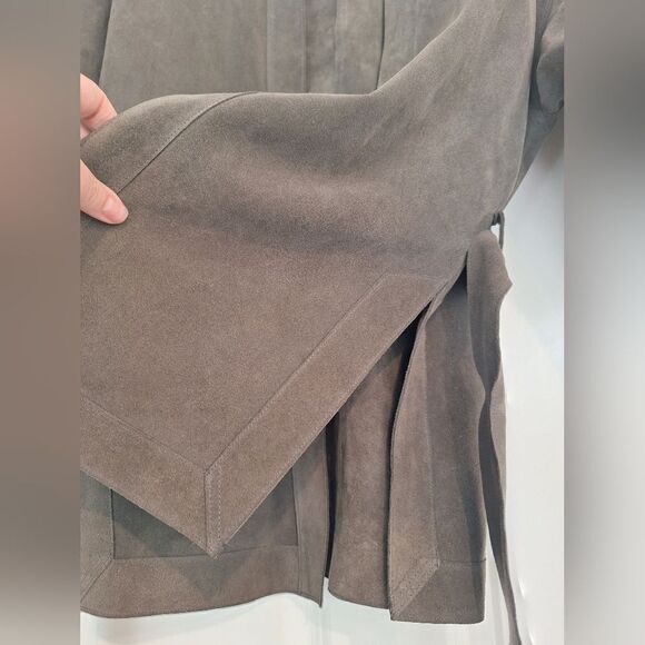 Citizens of Humanity leather suede open front cardigan 3/4 sleeve size M - Picture 3 of 7